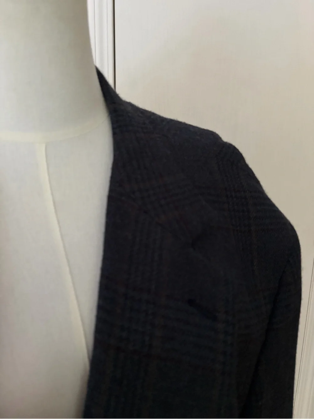 Vintage Navy Plaid Satin-Lined Blazer Sports Jacket Christian Brooks Label
